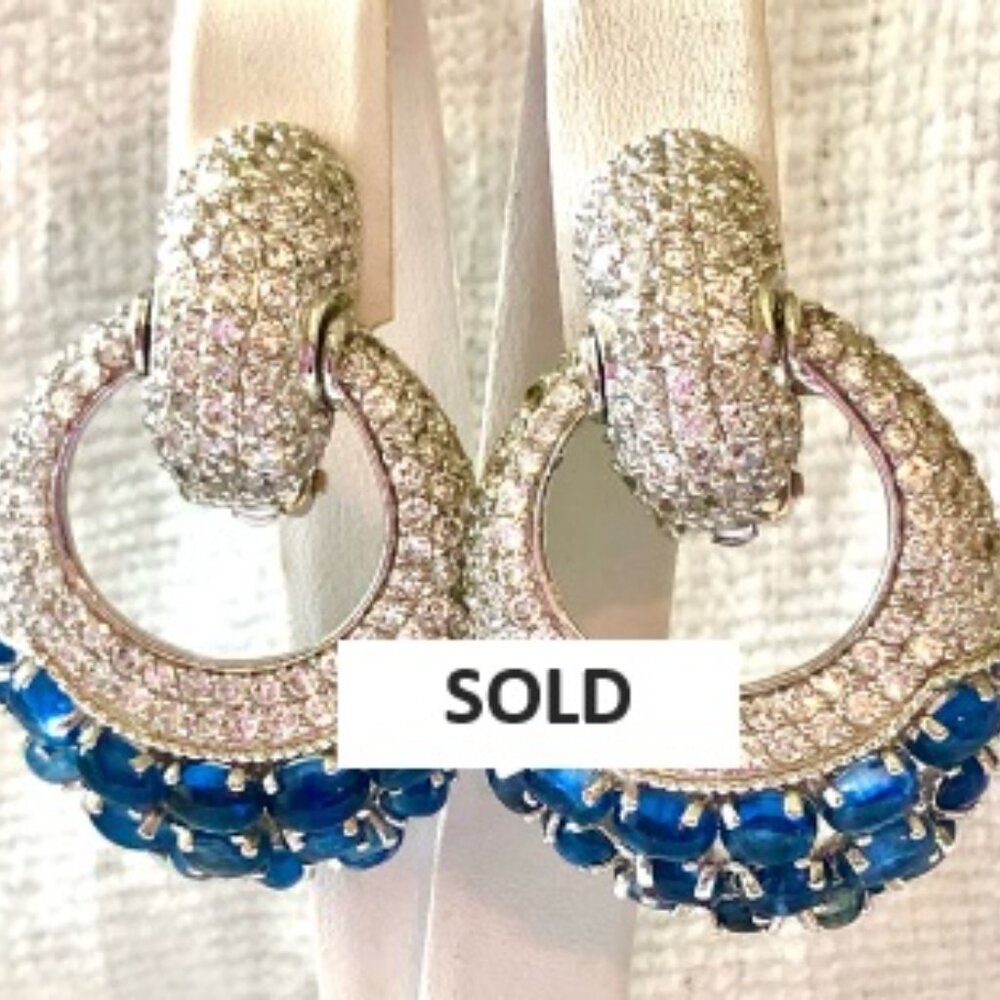 Pair sterling silver JARIN Doorknocker Earrings